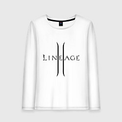 Лонгслив хлопковый женский Lineage logo, цвет: белый