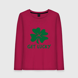 Лонгслив хлопковый женский Get lucky, цвет: маджента