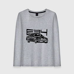 Лонгслив хлопковый женский BMW E34, цвет: меланж