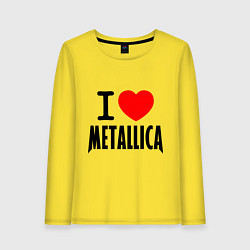 Лонгслив хлопковый женский I love Metallica, цвет: желтый