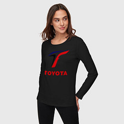 Лонгслив хлопковый женский Тойота, цвет: черный — фото 2