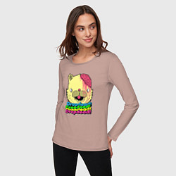 Лонгслив хлопковый женский Dropdead Kitty, цвет: пыльно-розовый — фото 2