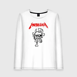 Лонгслив хлопковый женский Metallica: Pushead Skull, цвет: белый