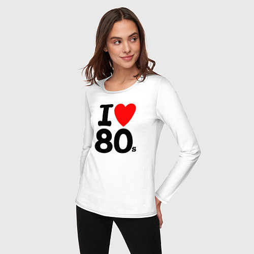 Женский лонгслив I Love 80s / Белый – фото 3