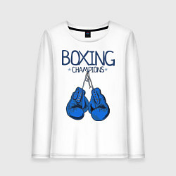 Лонгслив хлопковый женский Boxing champions, цвет: белый