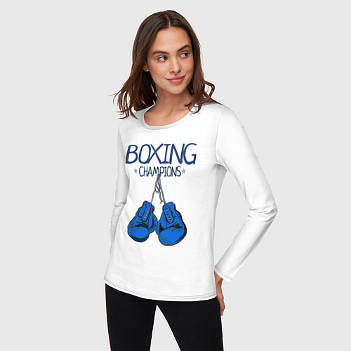 Женский лонгслив Boxing champions / Белый – фото 3