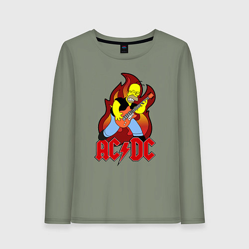 Женский лонгслив AC/DC Homer / Авокадо – фото 1