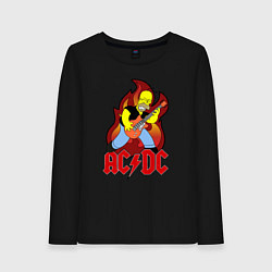 Лонгслив хлопковый женский AC/DC Homer, цвет: черный