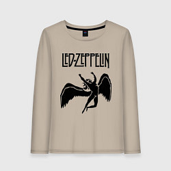 Лонгслив хлопковый женский Led Zeppelin Swan, цвет: миндальный