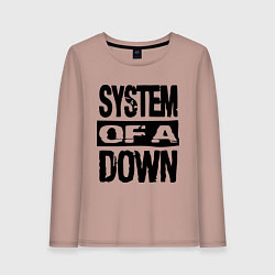 Лонгслив хлопковый женский System Of A Down, цвет: пыльно-розовый