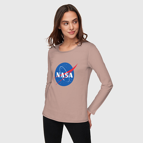Женский лонгслив NASA: Logo / Пыльно-розовый – фото 3