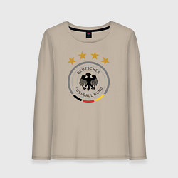 Лонгслив хлопковый женский Deutscher Fussball-Bund, цвет: миндальный