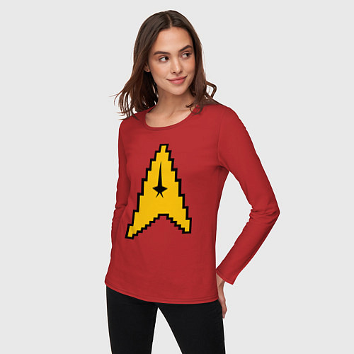 Женский лонгслив Star Trek: 8 bit / Красный – фото 3
