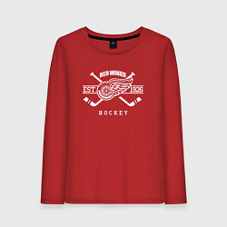 Лонгслив хлопковый женский Detroit Red Wings: Est.1926, цвет: красный