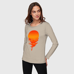Лонгслив хлопковый женский Sunset, цвет: миндальный — фото 2