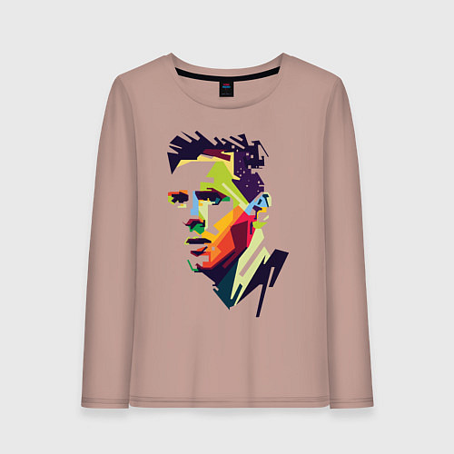 Женский лонгслив Lionel Messi: fun-art / Пыльно-розовый – фото 1