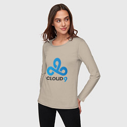 Лонгслив хлопковый женский Cloud9, цвет: миндальный — фото 2
