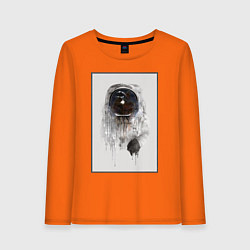 Лонгслив хлопковый женский Космонавт, цвет: оранжевый