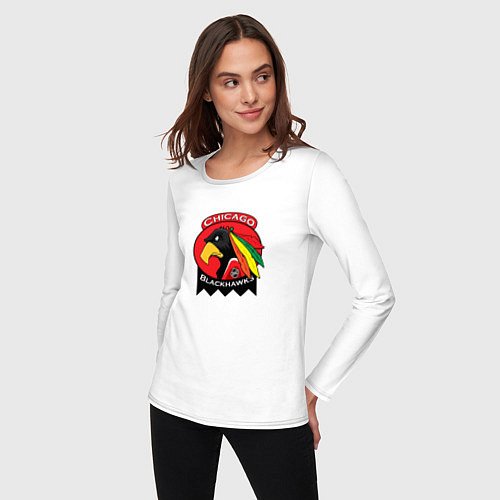 Женский лонгслив Chicago Blackhawks Hockey / Белый – фото 3