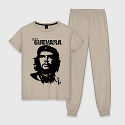 Пижама хлопковая женская Che Guevara, цвет: миндальный