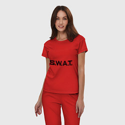 Пижама хлопковая женская S.W.A.T, цвет: красный — фото 2