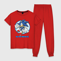 Пижама хлопковая женская Sonic, цвет: красный
