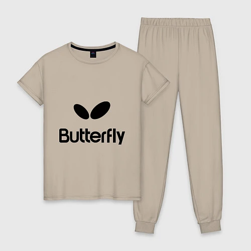 Женская пижама Butterfly Logo / Миндальный – фото 1