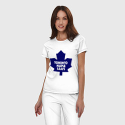 Пижама хлопковая женская Toronto Maple Leafs, цвет: белый — фото 2
