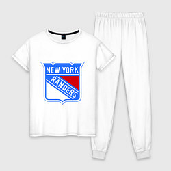 Пижама хлопковая женская New York Rangers, цвет: белый