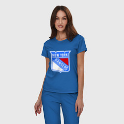 Пижама хлопковая женская New York Rangers, цвет: синий — фото 2