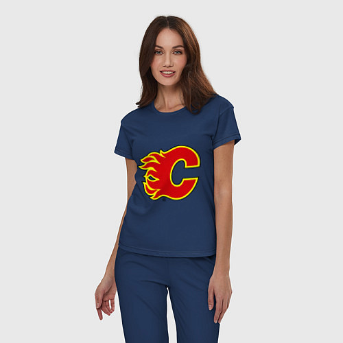 Женская пижама Calgary Flames / Тёмно-синий – фото 3