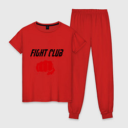 Пижама хлопковая женская Fight Club, цвет: красный