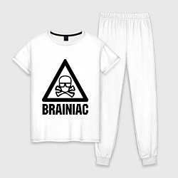 Пижама хлопковая женская Brainiac, цвет: белый