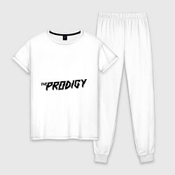 Пижама хлопковая женская The Prodigy логотип, цвет: белый