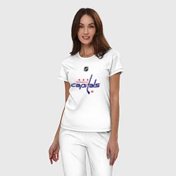 Пижама хлопковая женская Washington Capitals: Ovechkin 8, цвет: белый — фото 2