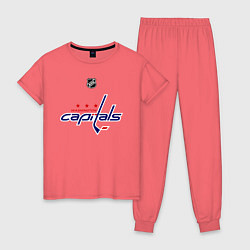 Пижама хлопковая женская Washington Capitals: Ovechkin 8, цвет: коралловый