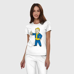 Пижама хлопковая женская Fallout Boy, цвет: белый — фото 2
