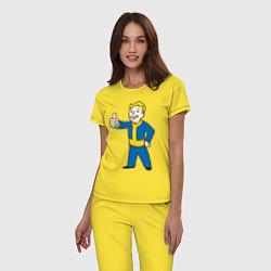 Пижама хлопковая женская Fallout Boy, цвет: желтый — фото 2