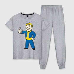 Пижама хлопковая женская Fallout Boy, цвет: меланж