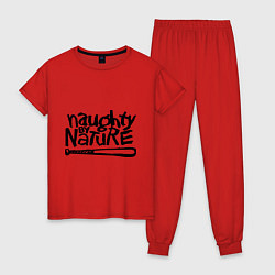 Пижама хлопковая женская Naughty by nature, цвет: красный