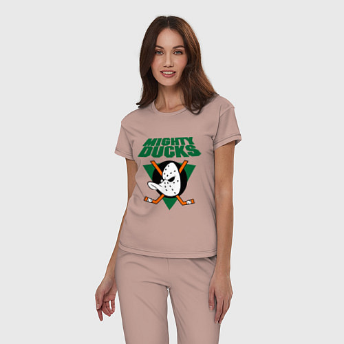 Женская пижама Anaheim Mighty Ducks / Пыльно-розовый – фото 3