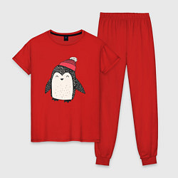 Женская пижама Зимний пингвин-мальчик