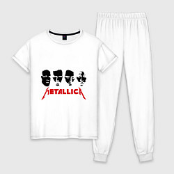 Пижама хлопковая женская Metallica (Лица), цвет: белый