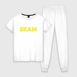 Пижама хлопковая женская Skam, цвет: белый