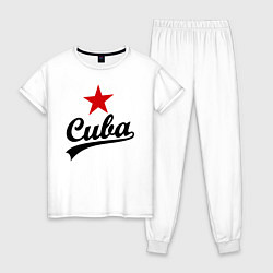 Пижама хлопковая женская Cuba Star, цвет: белый