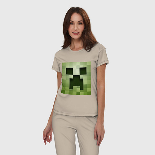 Женская пижама Мinecraft creeper / Миндальный – фото 3