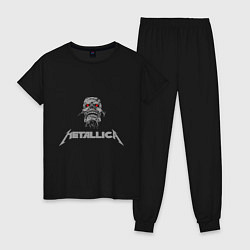 Пижама хлопковая женская Metallica scool, цвет: черный