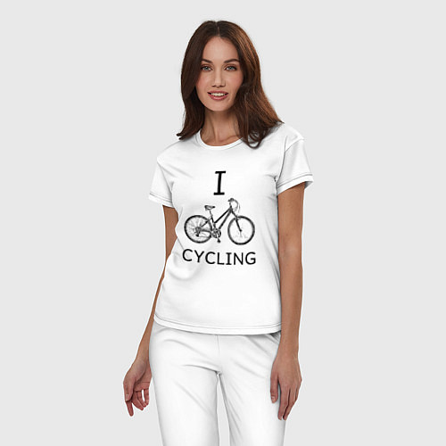 Женская пижама I love cycling / Белый – фото 3