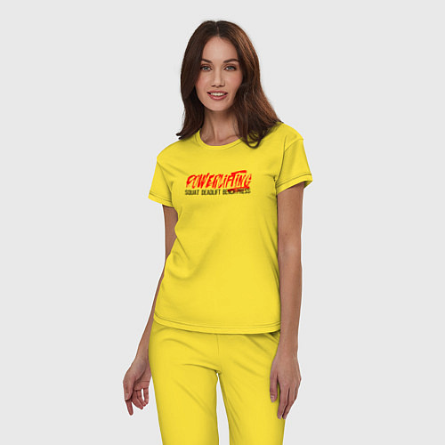 Женская пижама Powerlifting its deadlift, squat, bench press / Желтый – фото 3