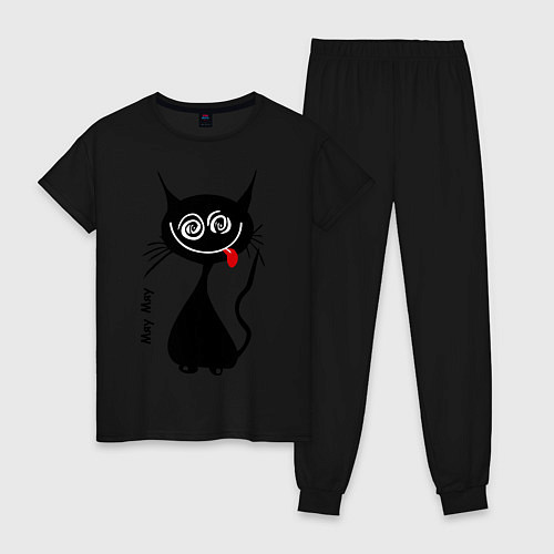 Женская пижама Кошка Мяу / Черный – фото 1